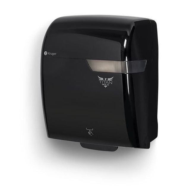 Titan Standard Black Electronic Hybrid Roll Towel Dispenser, 11.8 X 15.4 X 9.4 In