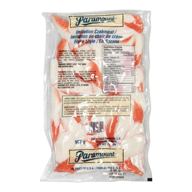 Paramount Crab Free Flake Style Pollock Crabmeat, 907 G -- 15 Per Case