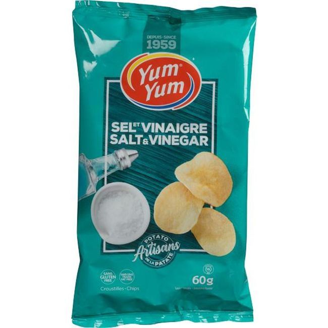 Yum Yum Salt And Vinegar Potato Chips, 60 G -- 30 Per Case