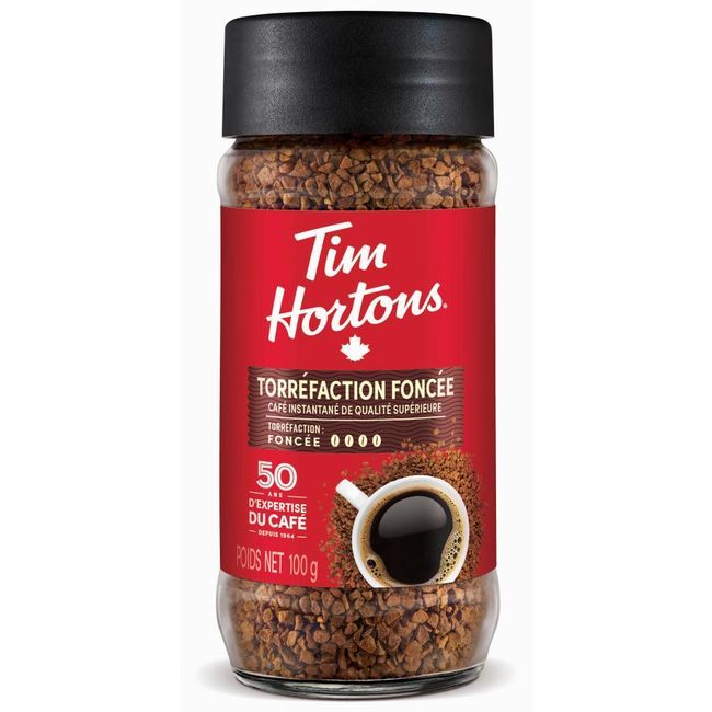 Tim Hortons Instant Dark Roast Coffee, 100 G -- 12 Per Case