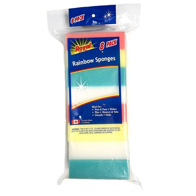 Royal Rainbow Sponge, 8 Count -- 24 Per Case