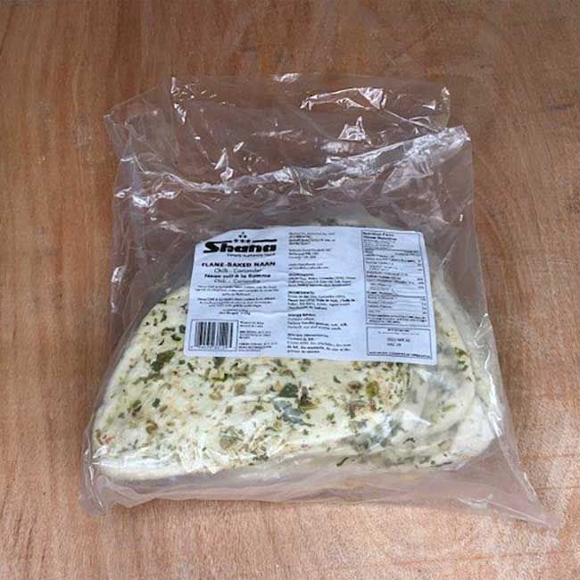 Shana Frozen Foods Naan En Forme De Larme Au Piment Et À La Coriandre, 9 Kg