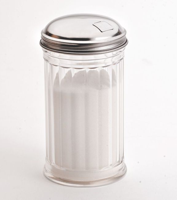 Browne Glass Sugar Pourer With Stainless Steel Top, 12 Oz -- 12 Per Case