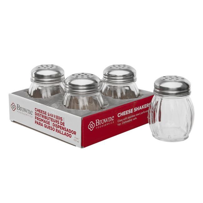 Browne 6 Oz Glass Cheese Shaker, Set Of 4
