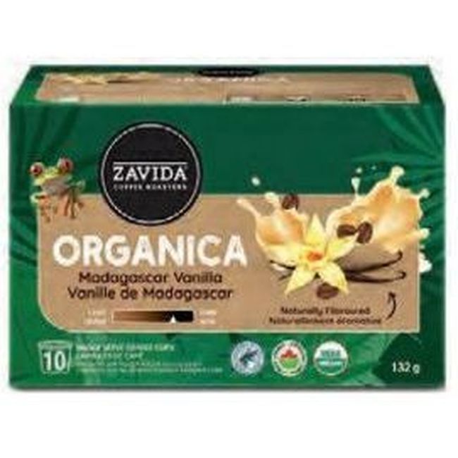 Zavida Organica Madagascar Vanilla Coffee Pods, 10 Count -- 6 Per Case