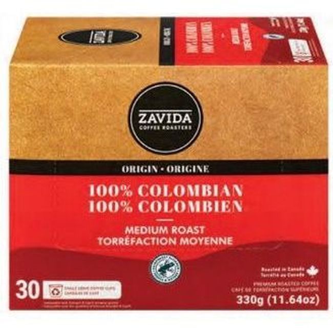 Zavida 11 G 100 Percent Colombian Coffee Pods, 30 Count -- 4 Per Case
