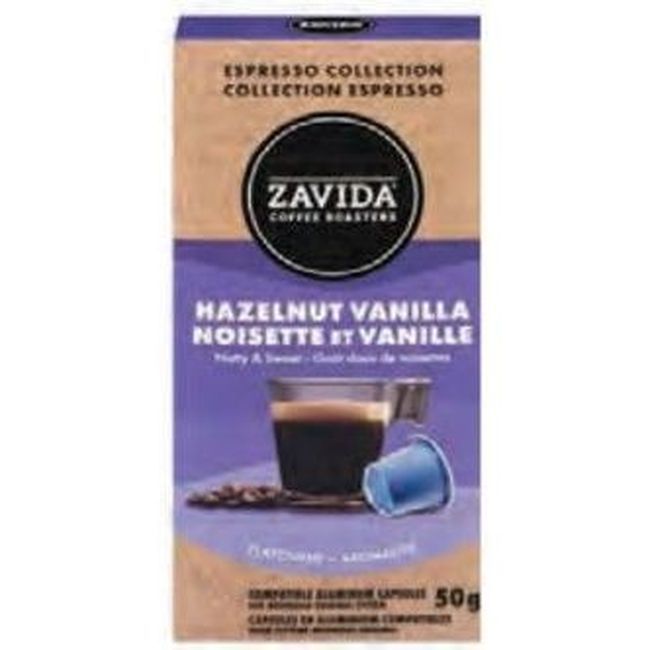 Zavida 5 G Cafe Espresso Hazelnut Vanilla Capsules, 10 Count -- 6 Per Case