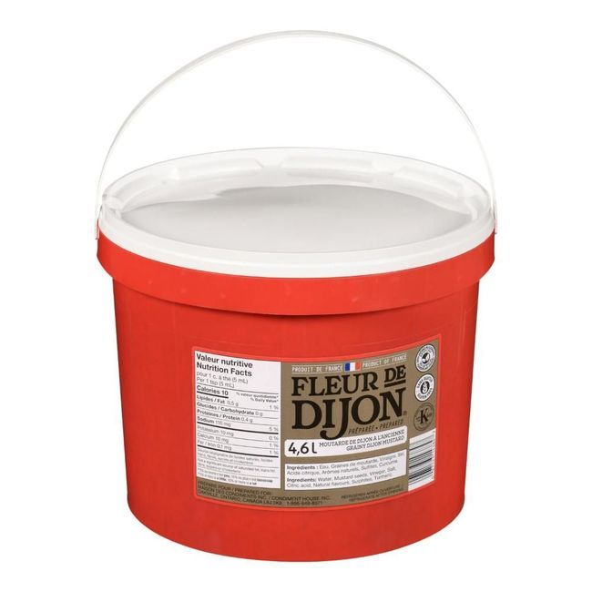 Fleur De Dijon Moutarde De Dijon À Grains, 4,63 L -- 2 Par Caisse