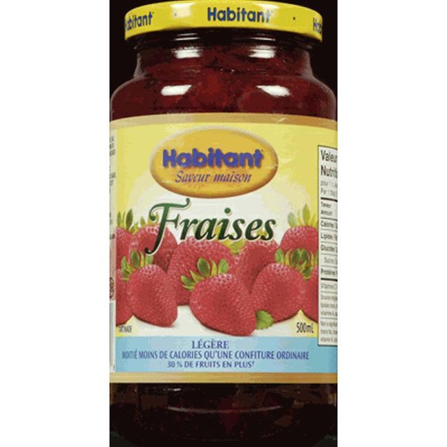 Habitant Light Strawberry Jam, 500 Ml -- 12 Per Case