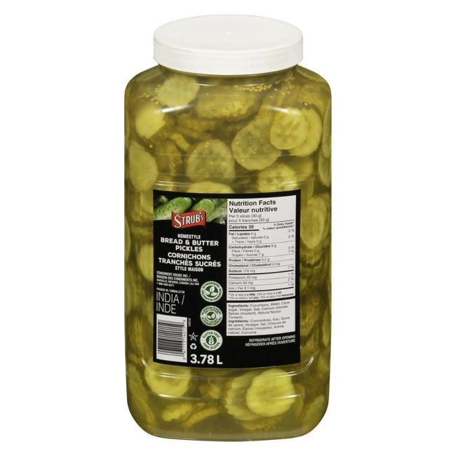 Stub's Cornichons Maison Tranchés Sucrés, 3,78 L -- 6 Par Caisse