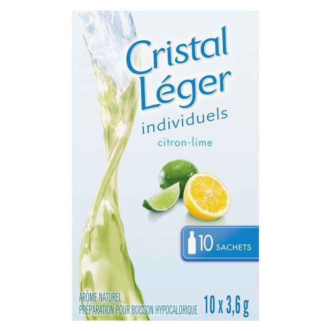 Cristal Leger Lemon Lime Drink Mix, 36 G -- 12 Per Case