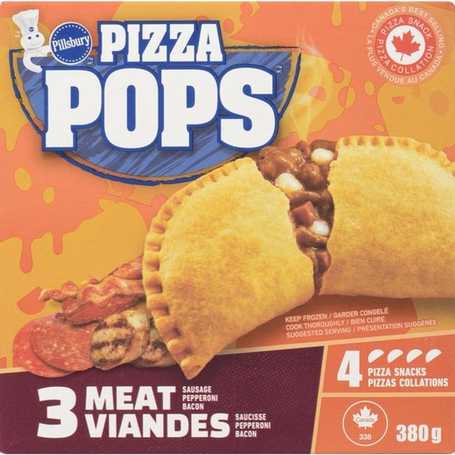 Pillsbury 3 Pizza Pops À La Viande, 380 G -- 12 Par Boîte