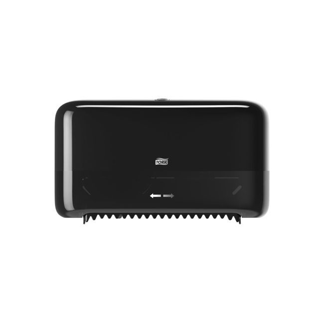 Tork Elevation Universal Black T7 Twin Toilet Paper Roll Dispenser, 5.1 X 14.2 X 8.2 In