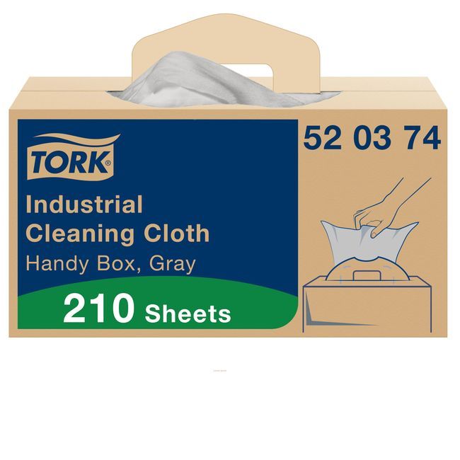 Tork Chiffon De Nettoyage Industriel Gris W7 1 Épaisseur, 14 X 16 Po -- 210 Par Boîte