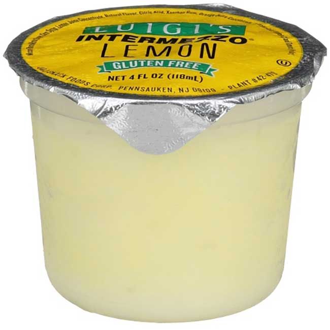 Luigi Lemon Intermezzo Italian Ice Cup, 4 Oz -- 72 Per Case