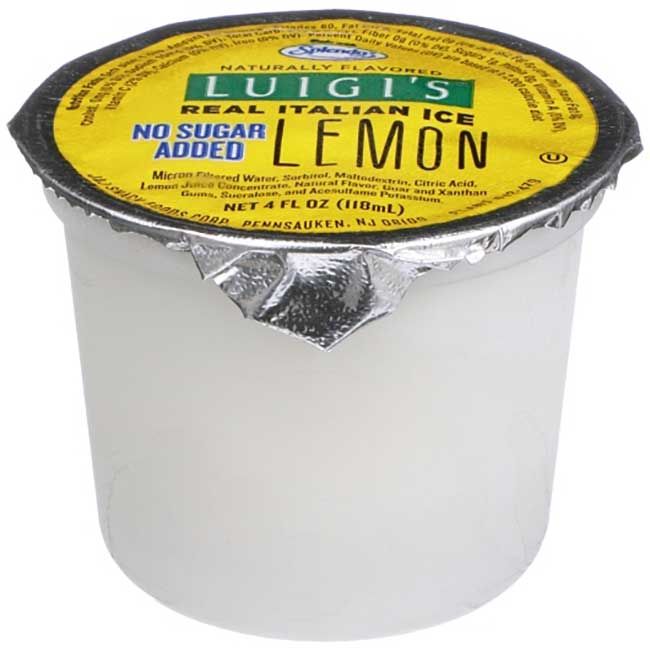 Luigi No Sugar Added Lemon Real Italian Ice, 4 Oz -- 48 Per Case
