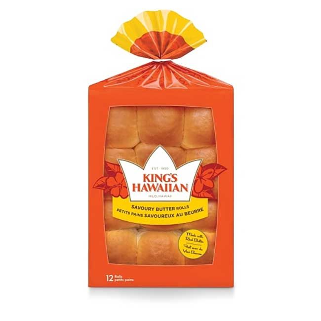 King's Hawaiian Savoury Butter Rolls, 0.34 Kg -- 12 Per Case