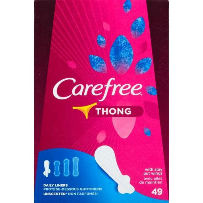 Carefree Thong Liners, 49 Count -- 12 Per Case