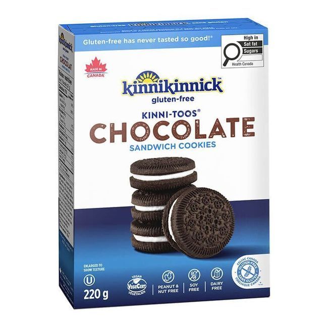 Kinnikinnick Biscuits À La Crème Et Au Chocolat Kinnitoos, 220 G -- 6 Par Caisse