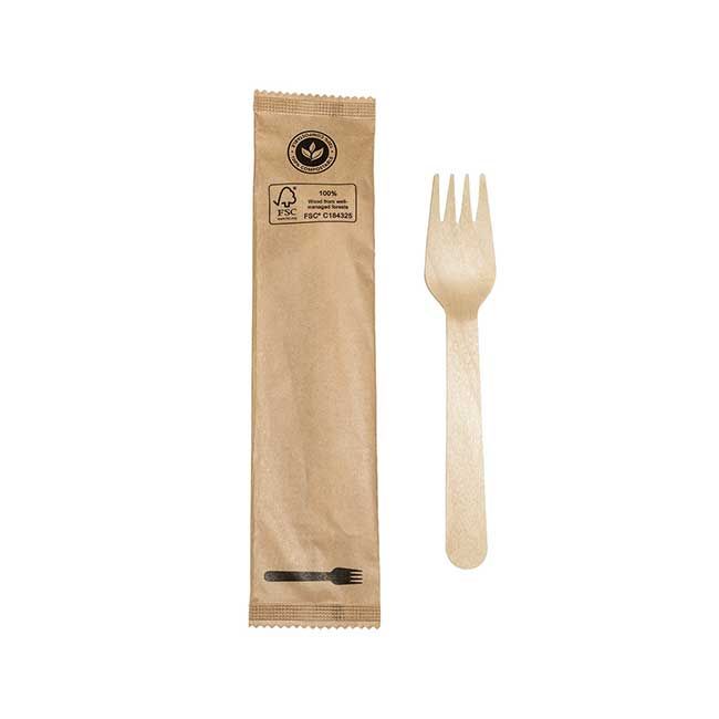 Galligreen Individually Wrapped Wooden Fork -- 1000 Per Case