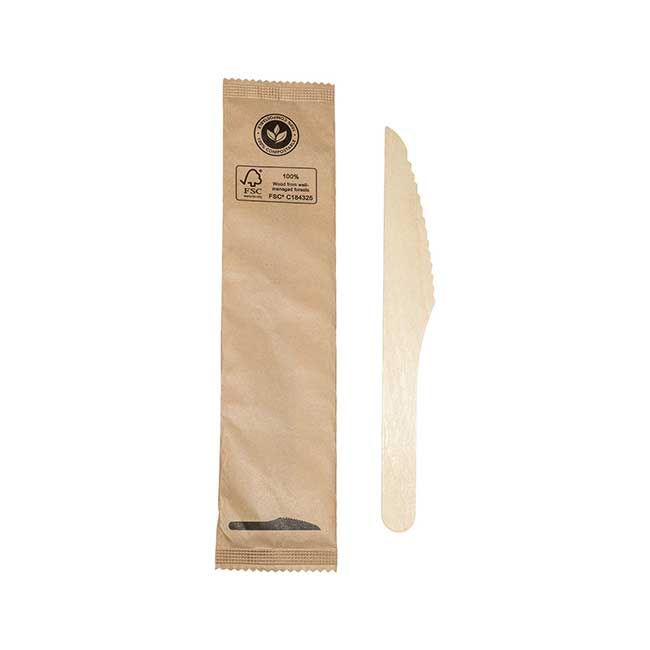 Galligreen Individually Wrapped Wooden Knife -- 1000 Per Case