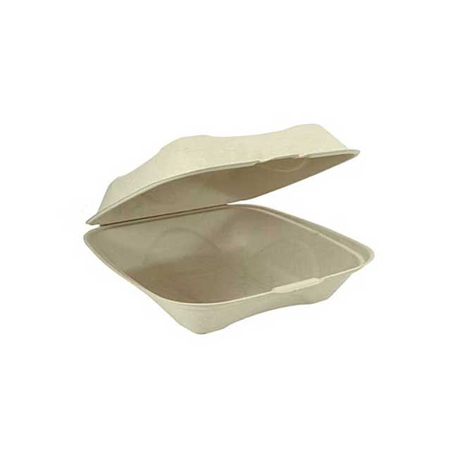 Plant2earth No Pfas Added Sugarcane Blended Compostable Hinged-lid Container, 9 In -- 200 Per Case