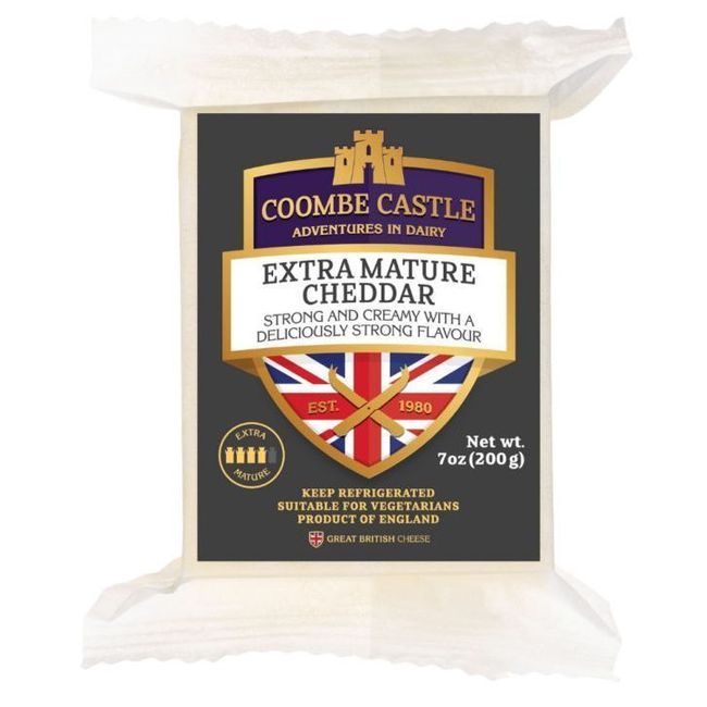 Coombe Castle Fromage Cheddar Extra - Affiné, 200 G -- 12 Par Caisse