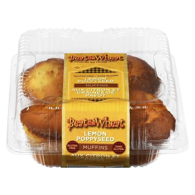 Beat The Wheat Gluten-free Lemon Poppy Seed Muffin, 4 Count -- 6 Per Case