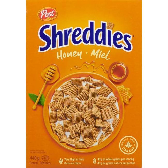 Post Céréales Shreddies Honey, 440 G -- 12 Par Boîte