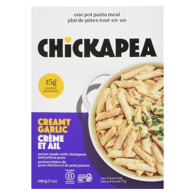 Chickapea Pasta Plat De Pâtes Crémeuses Aux Pois Chiches Et À L'ail, 198 G -- 6 Par Boîte