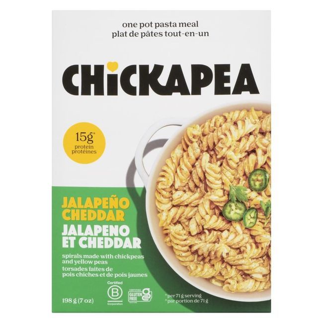 Chickapea Pasta Plat De Pâtes Tout-en-un Au Cheddar, Au Jalapeño Et Aux Pois Chiches, 198 G -- 6 Par Boîte