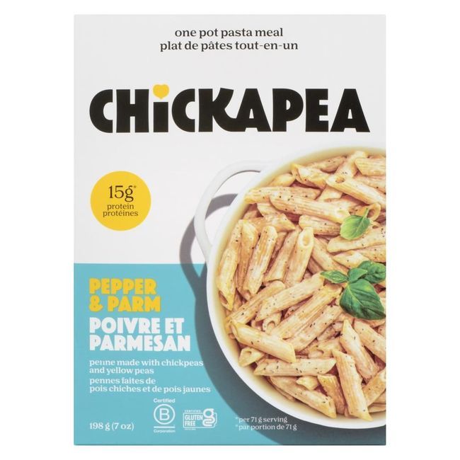 Chickapea Pasta Plat De Pâtes Tout-en-un Aux Pois Chiches, Au Poivre Et Au Parmesan, 198 G -- 6 Par Boîte