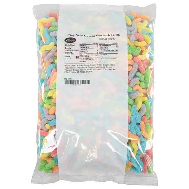 Albanese Petits Vers En Gélatine Néon, 4,5 Lb -- 4 Par Boîte