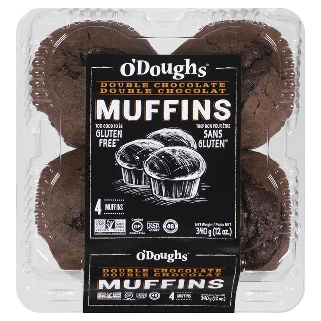 O'doughs Double Chocolate Muffin, 340 G -- 6 Per Case