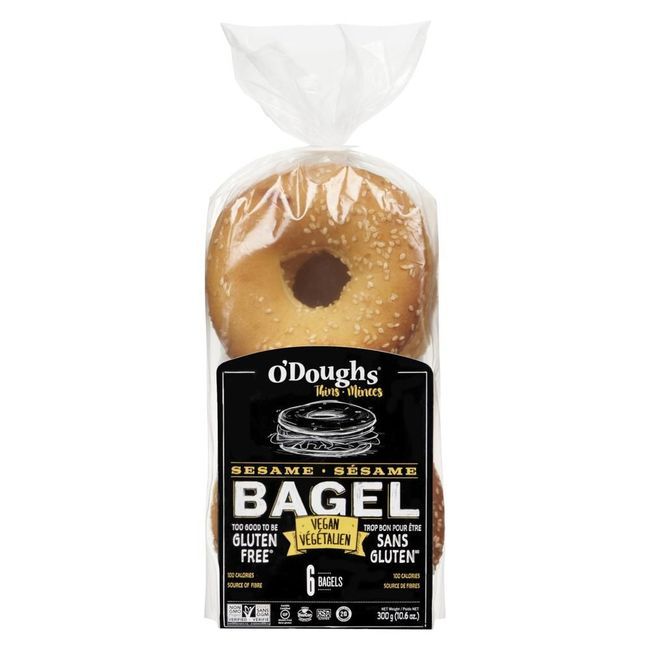 O'doughs Sesame Bagels, 0.3 Kg -- 6 Per Case