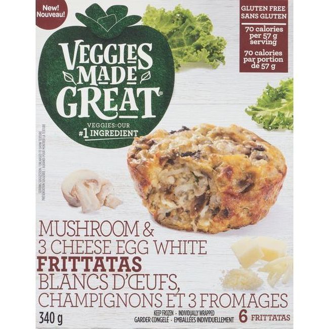 Veggies Made Great Frittatas Aux Champignons Et Aux 3 Fromages, 340 G -- 8 Par Boîte