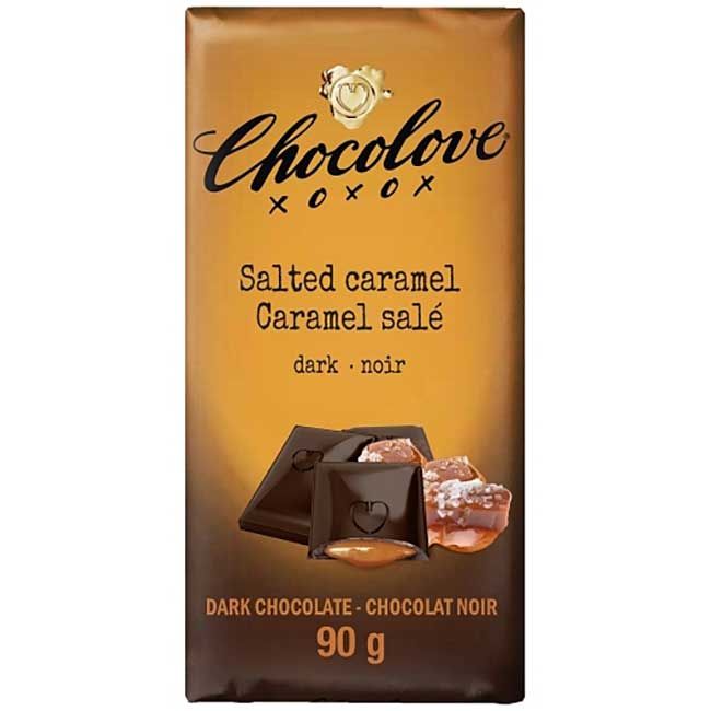 Chocolove Salted Caramel In Dark Chocolate Bar, 90 G -- 16 Per Case