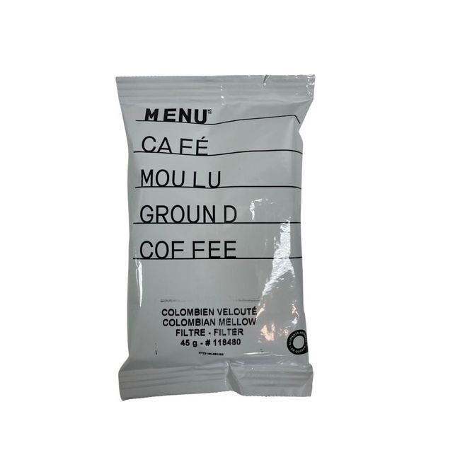 Menu Café Moulu Moelleux Colombien, 45 G -- 50 Par Boîte
