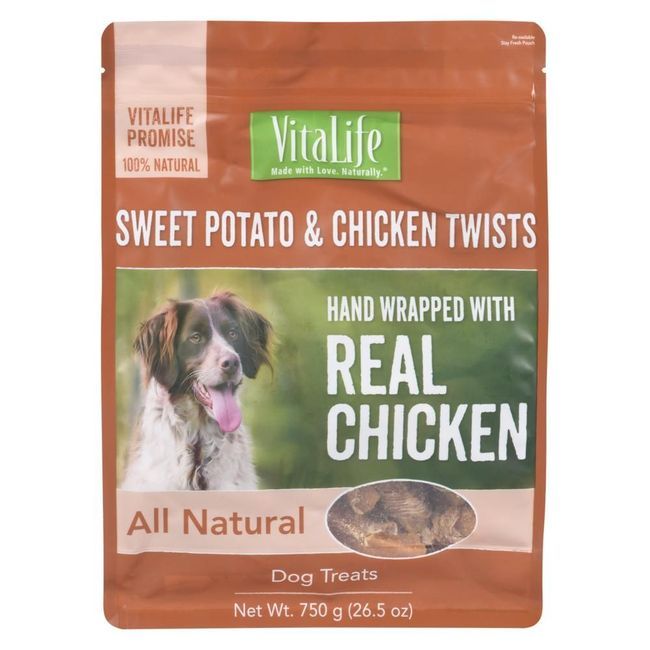 Vitalife Sweet Potato And Chicken Twists Dog Treat, 750 G -- 6 Per Case
