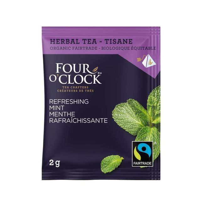 Four O Clock Sachet De Tisane Pyramidale À La Menthe Rafraîchissante Biologique, 2 G -- 40 Par Boîte