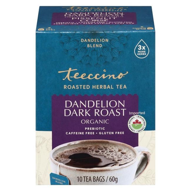 Teeccino Tisane Au Pissenlit Torréfaction Foncée, 10 Sachets De Thé -- 6 Par Boîte