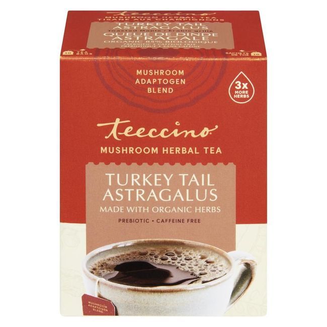 Teeccino Tisane Aux Champignons Astragale Et Queue De Dinde, 10 Sachets De Thé -- 6 Par Boîte