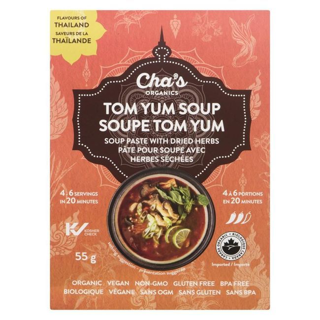 Cha's Organics Tom Yum Soup Paste, 55 G -- 6 Per Case