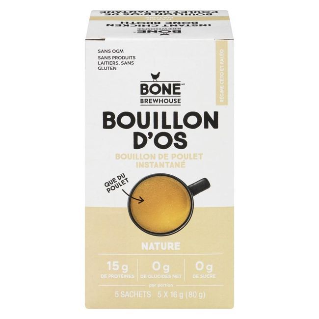 Bone Brewhouse Bouillon D'os De Poulet Instantané Naked, 80 G -- 9 Par Boîte