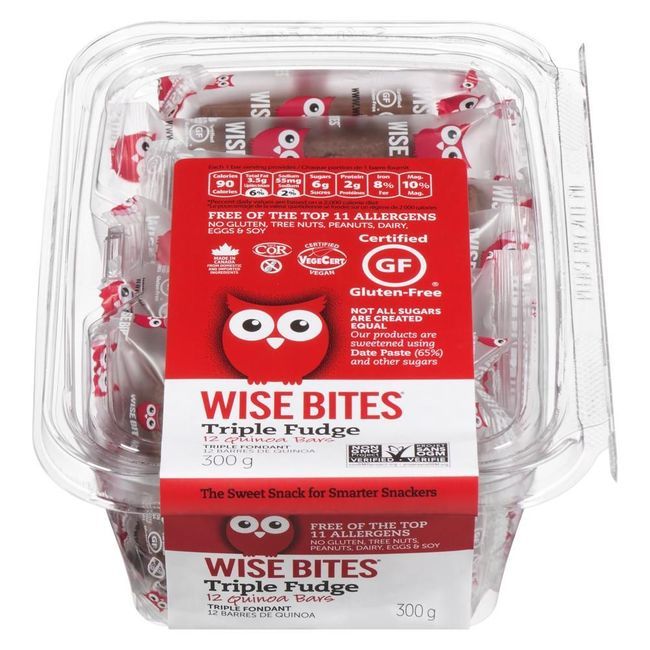 Wise Bites Barre De Quinoa Triple Fudge Végétalienne Sans Gluten, 300 G -- 12 Par Boîte
