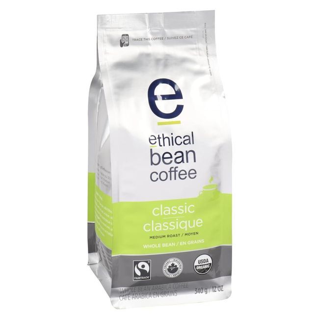 Ethical Bean Café En Grains Classique À Torréfaction Moyenne, 340 G -- 6 Par Boîte