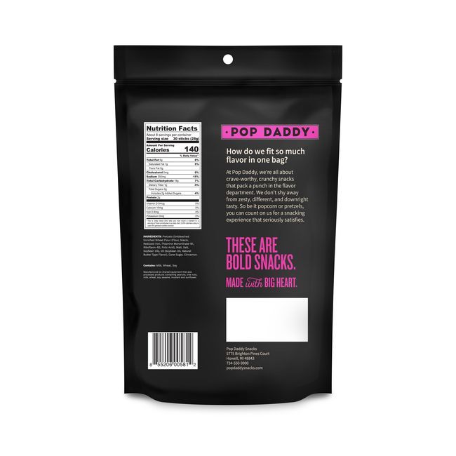 Pop Daddy Cinnamon Sugar Pretzel Sticks, 212 G -- 12 Per Case