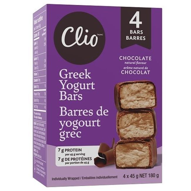 Clio Chocolate Flavour Dark Chocolate Covered Greek Yogurt Bar, 199.86 G -- 6 Per Case