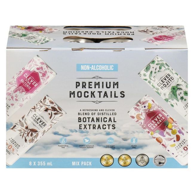 Clever 355 Ml Premium Mocktail - Mix Pack, 8 Count -- 3 Per Case