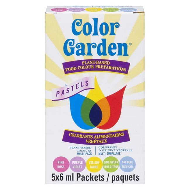 Color Garden Pastel Natural Food Colors, 5 Count -- 12 Per Case